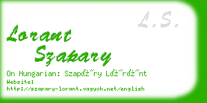 lorant szapary business card